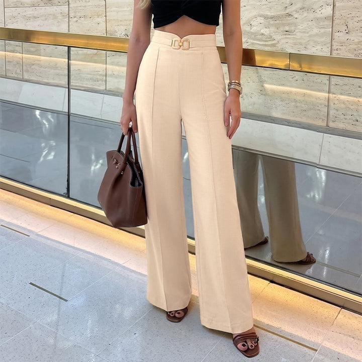 Damen Elegante Hochganzjeans mit weitem Bein Drune