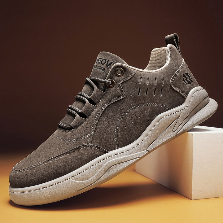 Herren urbane Retro-Cupsohlen-Sneaker aus Mikrofaser-Wildleder mit belüftetem Schaft Drune