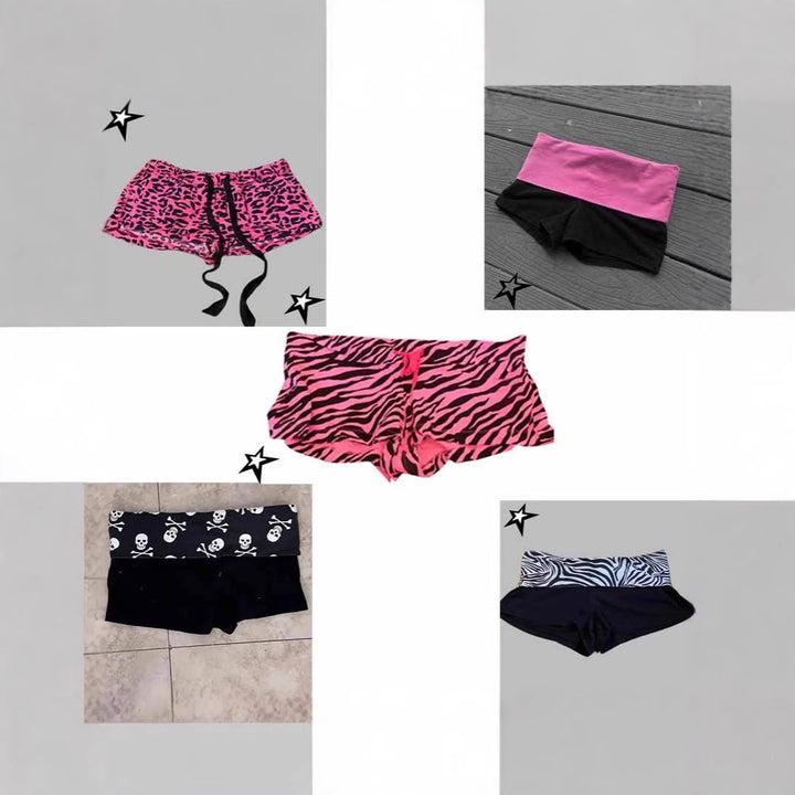 Damen Sportliche Shorts mit modischem Zebra-Muster Drune