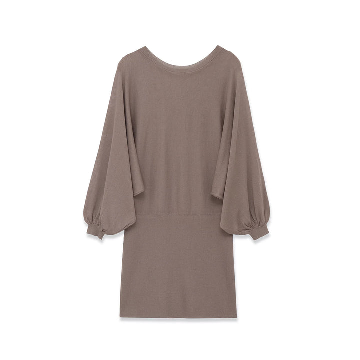 Damen Midikleid mit weitem Poncho-Oberteil und Ballonärmeln Drune