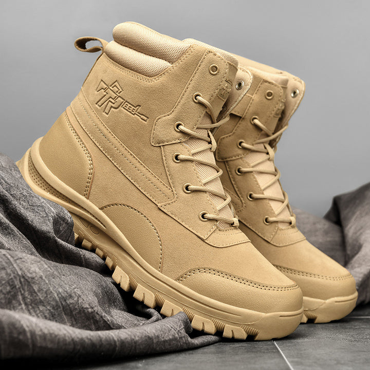 Herren Knöchelhohe militärisch inspirierte Einsatz- und Trekkingstiefel mit Seitenreißverschluss und verstärkter Zehenkappe Drune