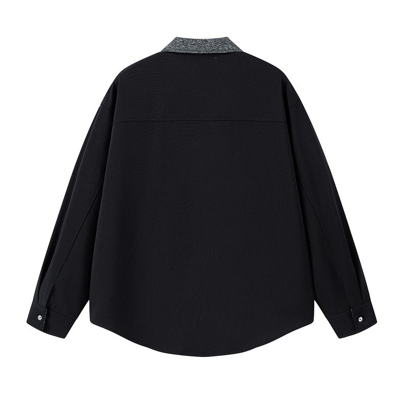 Damen Elegante Bluse mit Stehkragen Drune