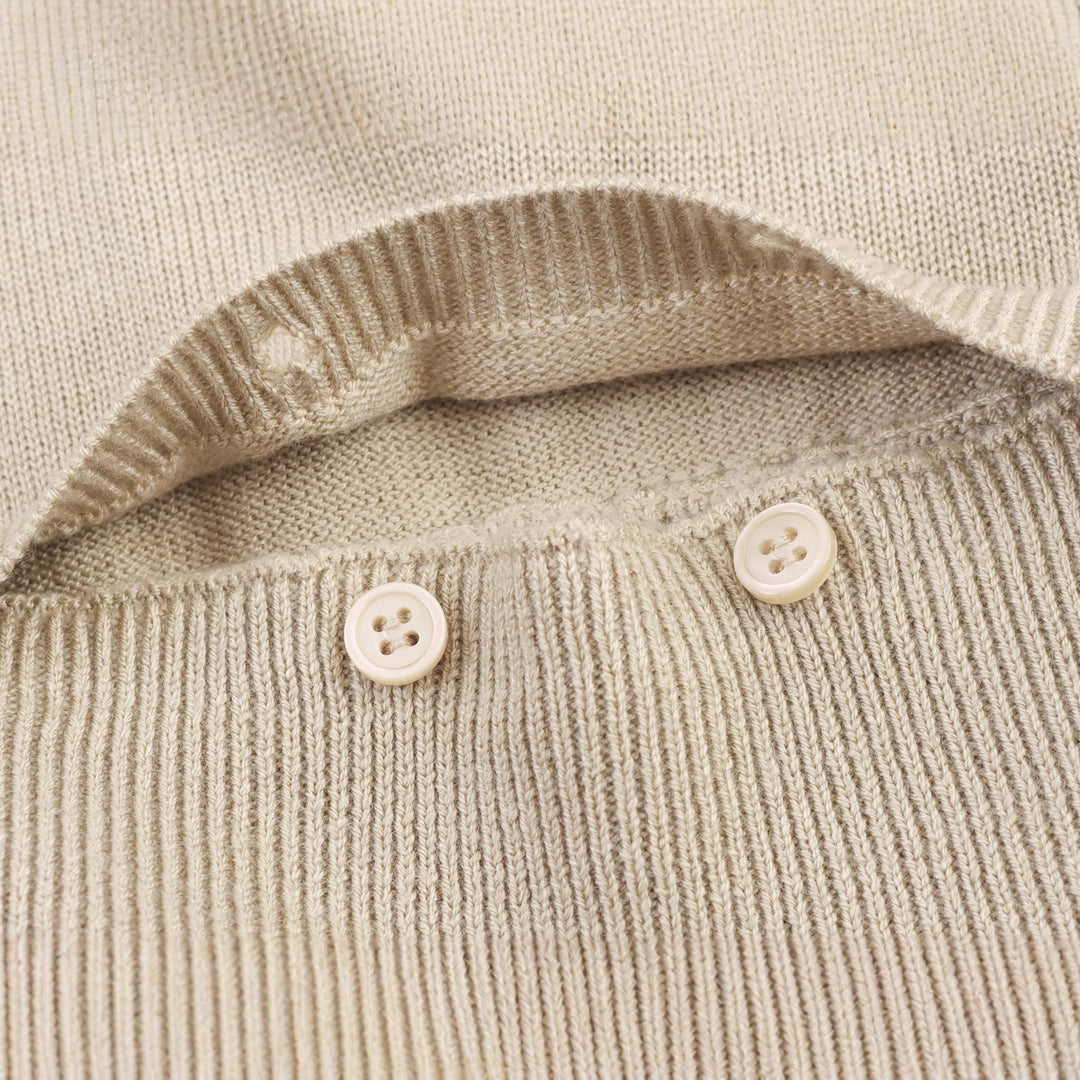 Damen modischer Kurzpullover mit Knopfdetails Drune