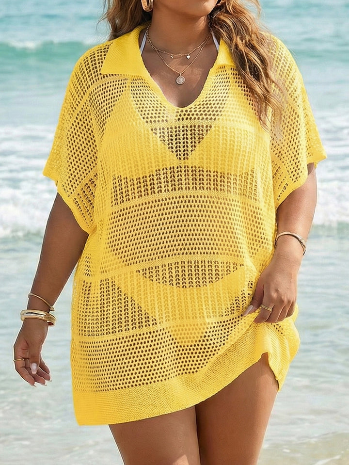 Damen transparentes Häkel-Strandkleid Drune