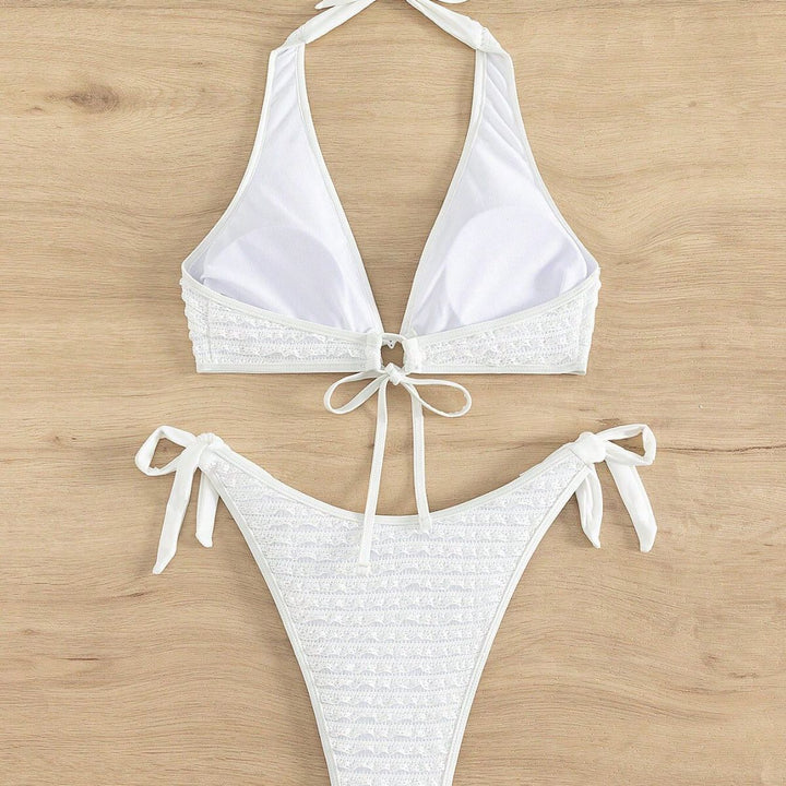 Damen Triangel-Bikini mit strukturiertem Rippendesign und herzförmigen Akzenten Drune
