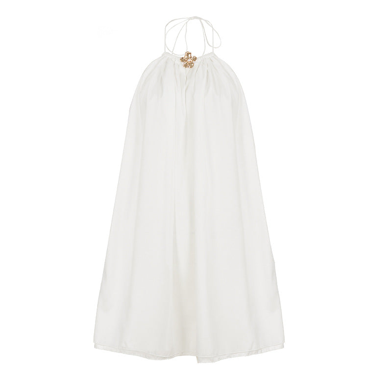 Damen luftiges Maxikleid mit eleganter Schnürung Drune