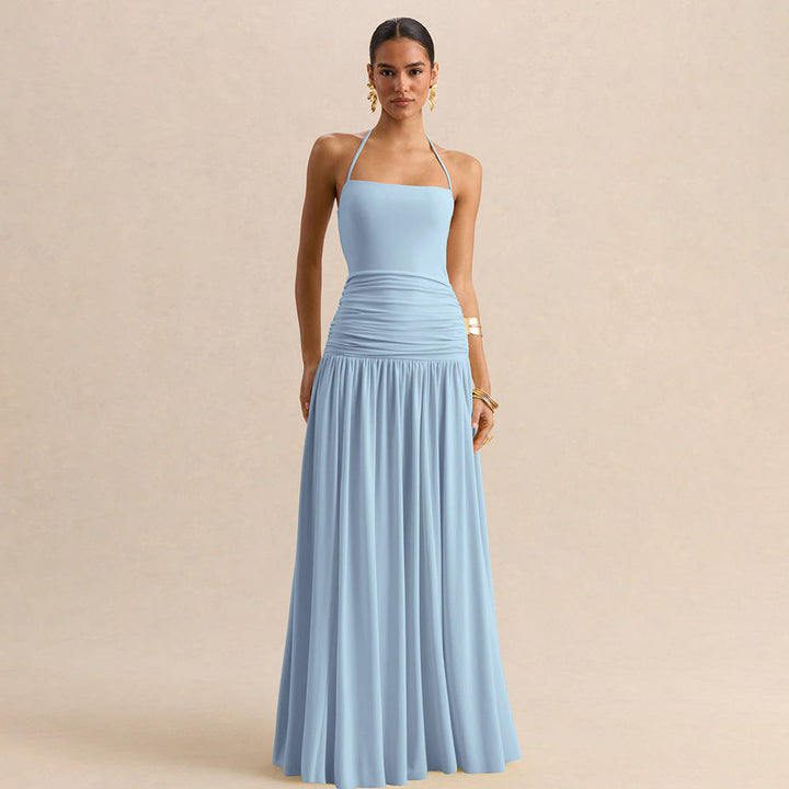 Damen Elegantes Abendkleid mit Off-Shoulder-Design und Fließendem Cape Drune