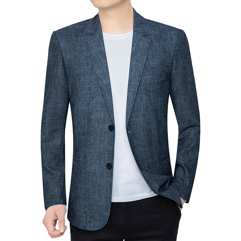 Herren Unstrukturiertes Slim-Fit Sakko mit leichtem Stretch und halber Innenfütterung Drune