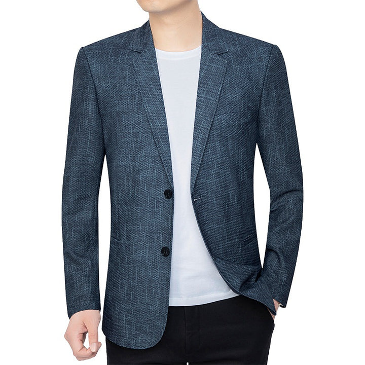 Herren Unstrukturiertes Slim-Fit Sakko mit leichtem Stretch und halber Innenfütterung Drune