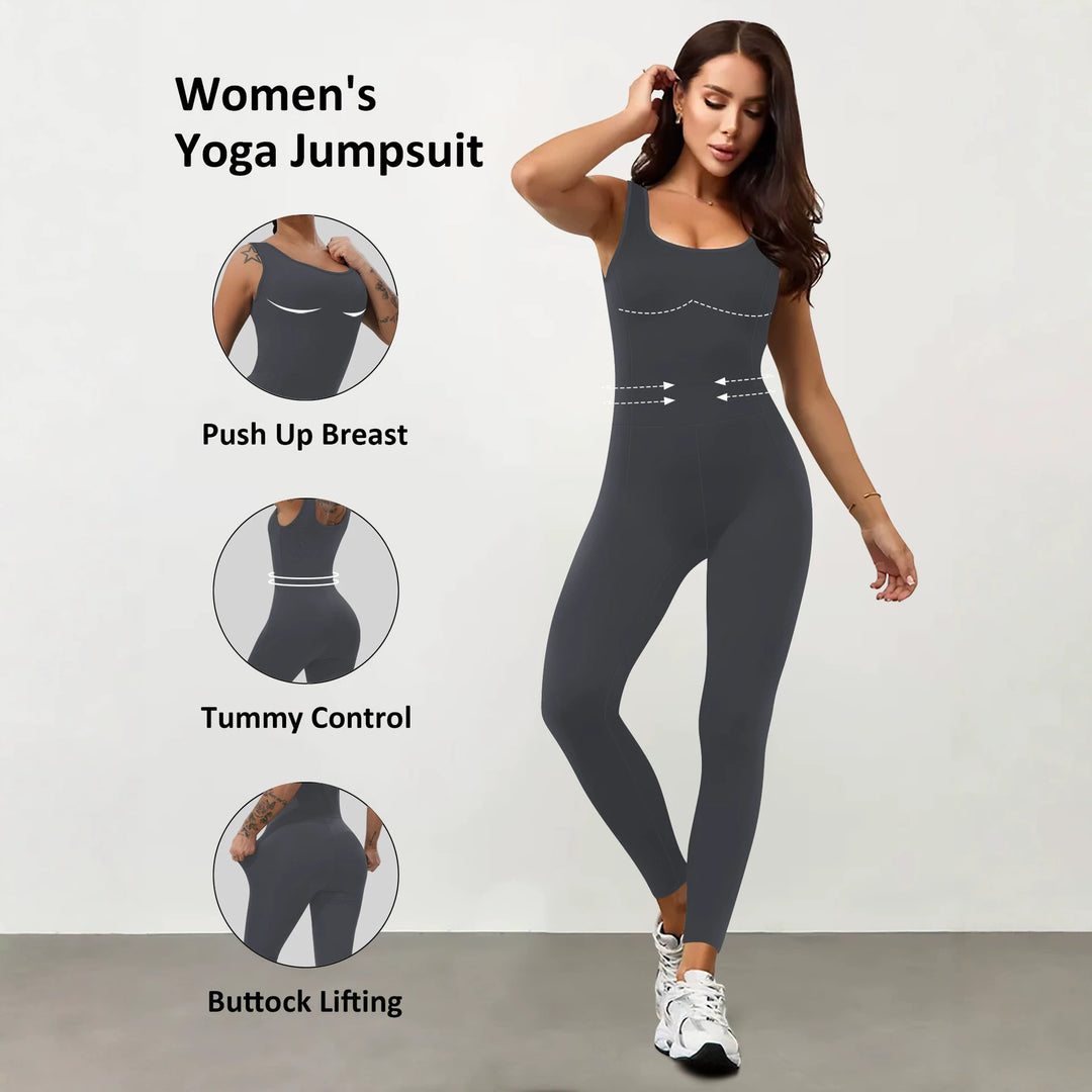 Damen Shaping-Yoga-Einteiler mit Push-Up-Bust, Taillenformung und Po-Lifting Drune