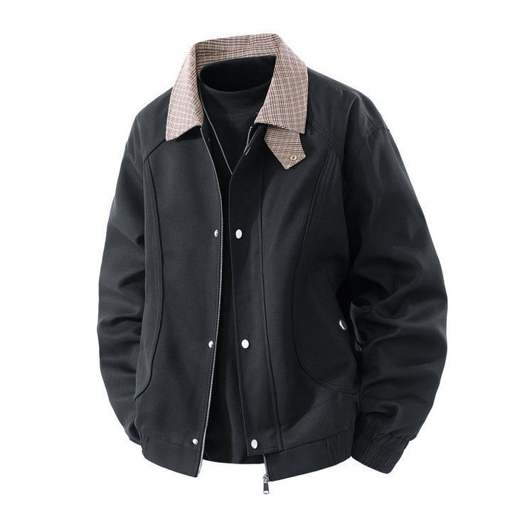 Herren Modische Übergangsjacke mit Karokragen Drune