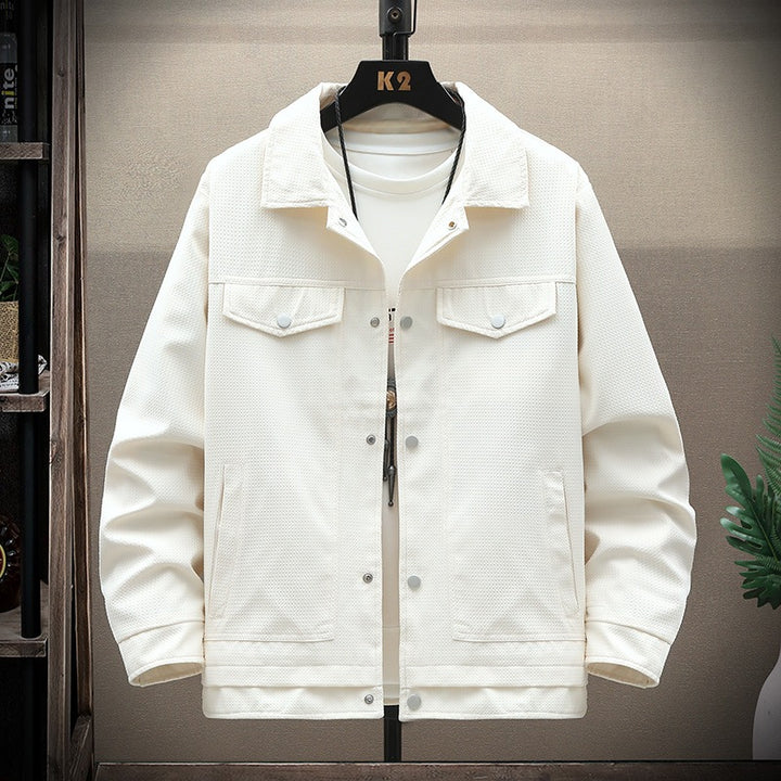 Herren Texturiertes Overshirt im Boxy‑Cut mit Druckknopfleiste & Pattentaschen Drune