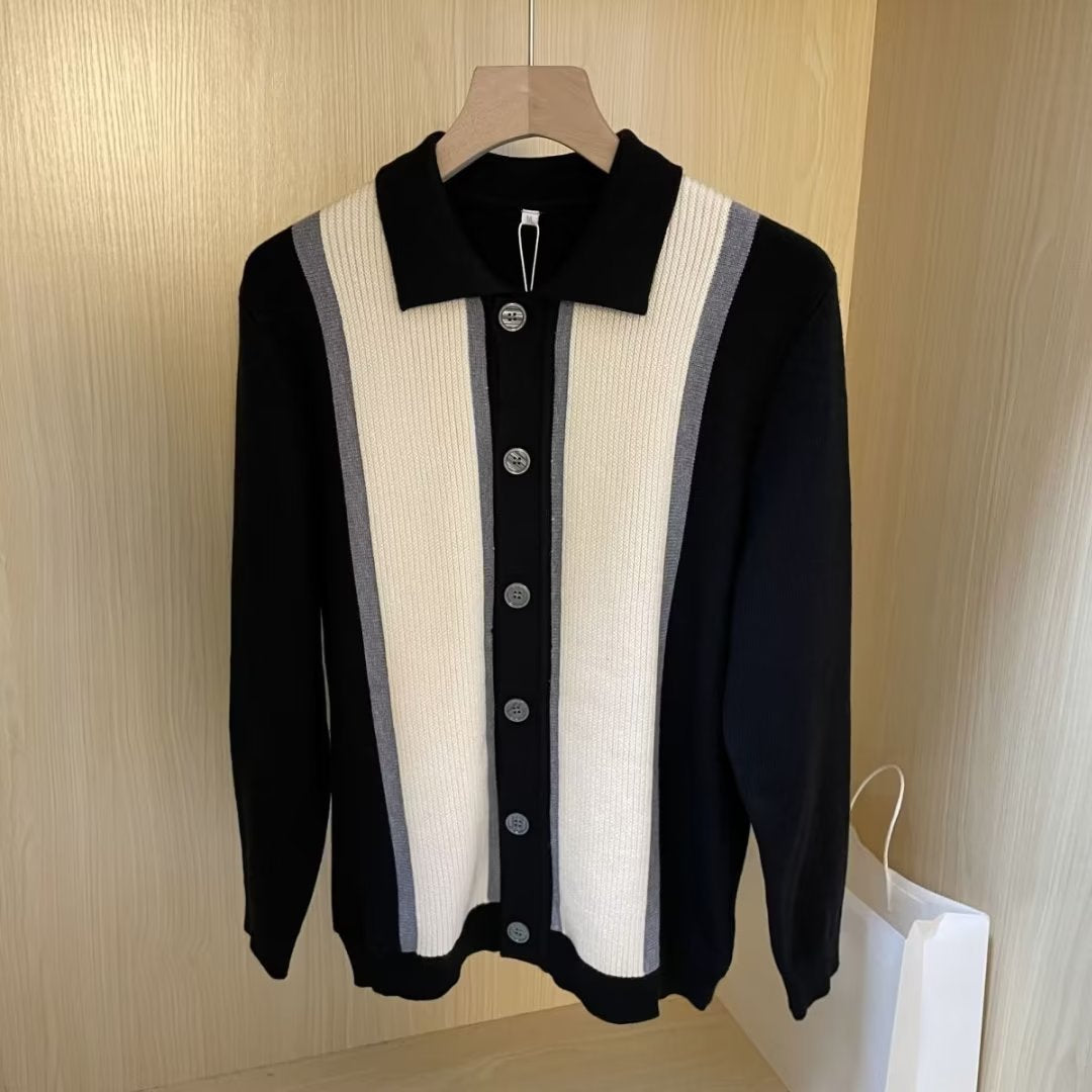 Herren Modische Strickjacke mit Farbblock-Design Drune