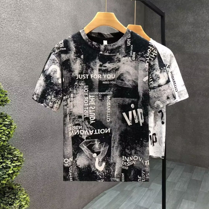 Herren T-Shirt mit kreativem Druckdesign und lockerer Passform Drune