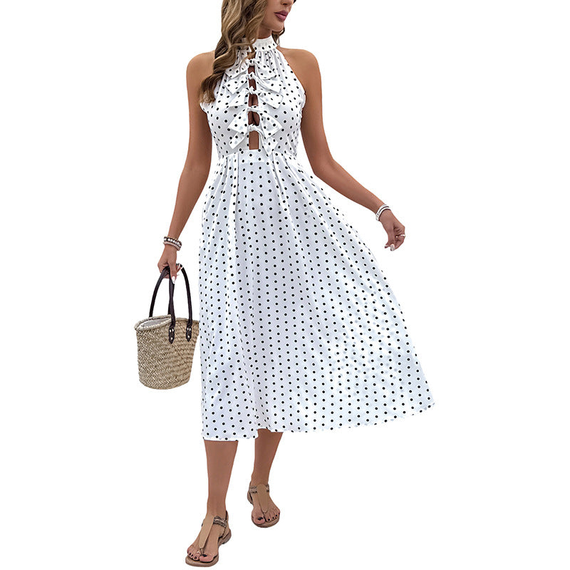 Damen Maxikleid mit raffiniertem Rüschendetail und Knopfleiste Drune