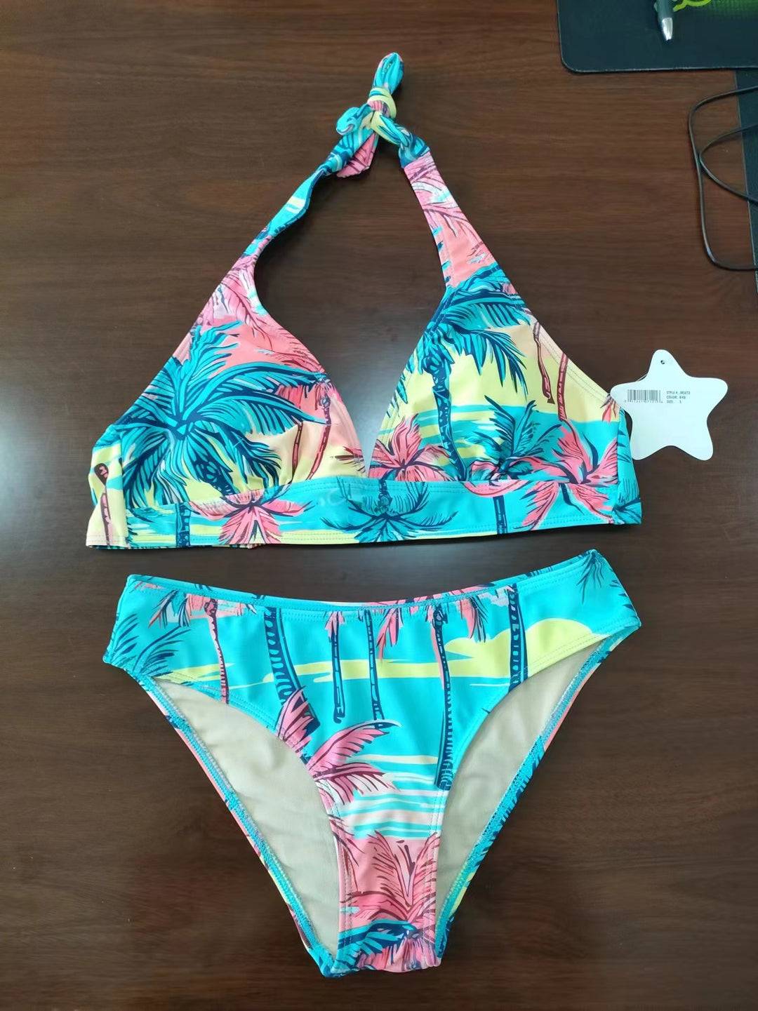 Damen Triangel-Bikini mit kreativem Knotendesign Drune
