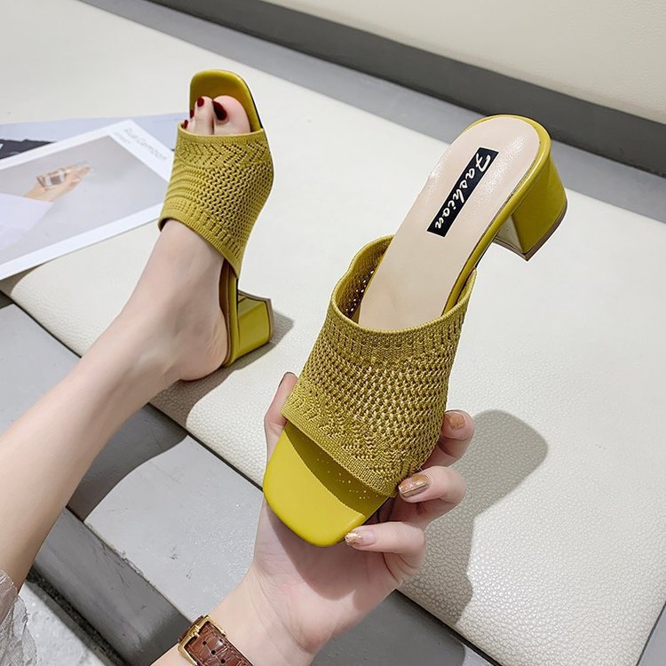 Damen Wedge-Pantoletten mit stilvollem Netzdesign und komfortablem Blockabsatz Drune