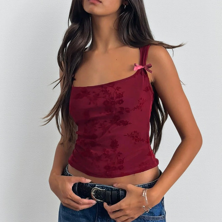 Damen Blumendesign Crop-Top Drune