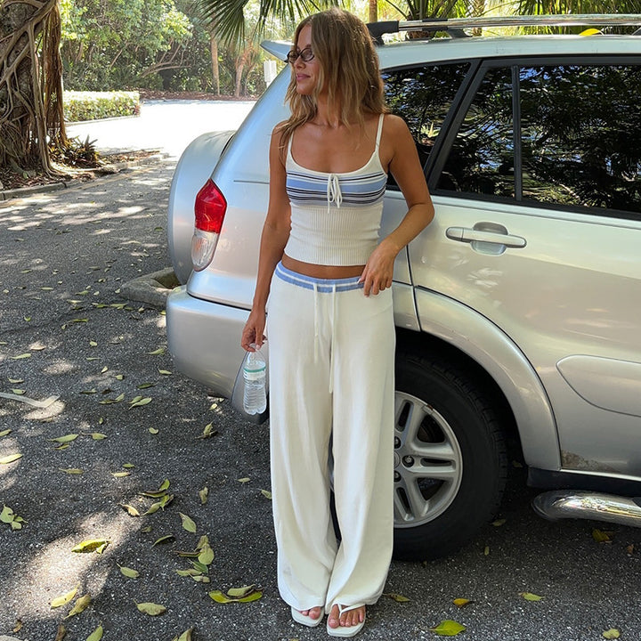 Damen Zweiteiliges Set aus luftiger Strickqualität mit raffinierten Streifen Drune