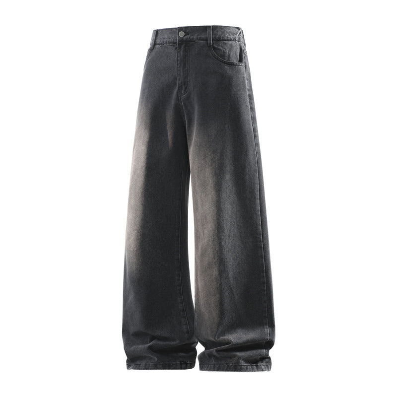 Damen Weite Baggy-Jeans mit hoher Taille, extra weitem Bein und Vintage-Waschung Drune