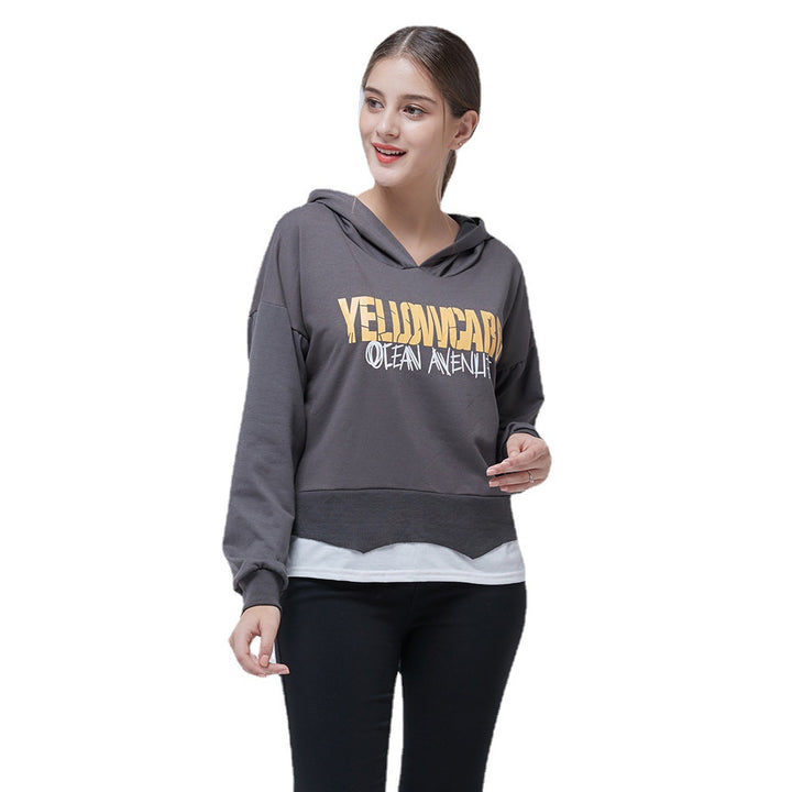 Damen Lässiger cropped Hoodie mit Grafiken Drune