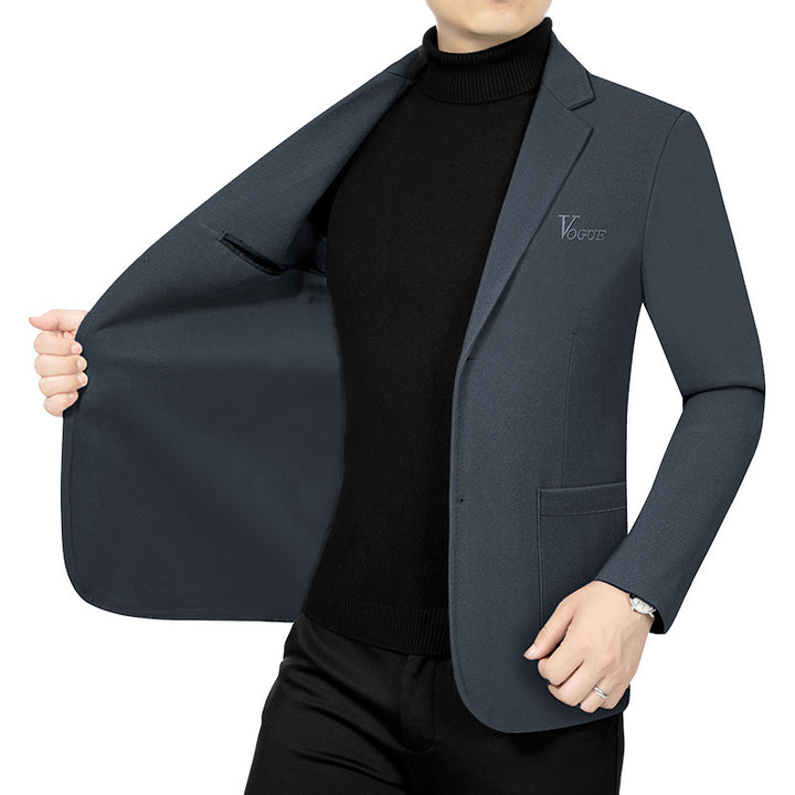 Herren Modernes Einreihiges City-Blazer mit aufgesetzten Taschen und leichter Halbfütterung Drune