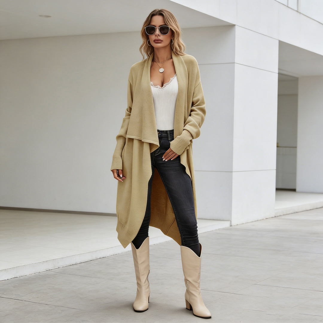 Damen lässiger Strickcardigan mit asymmetrischem Schnitt und weichem Material Drune