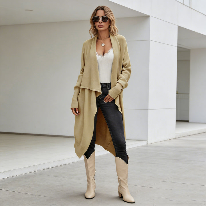 Damen lässiger Strickcardigan mit asymmetrischem Schnitt und weichem Material Drune