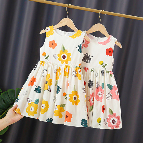 Mädchen Sommerkleid mit buntem Punkten-Design Drune
