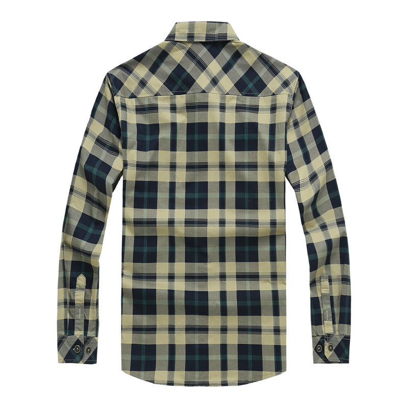 Herren Kariertes Overshirt im Workwear Stil mit aufgesetzten Brusttaschen Drune