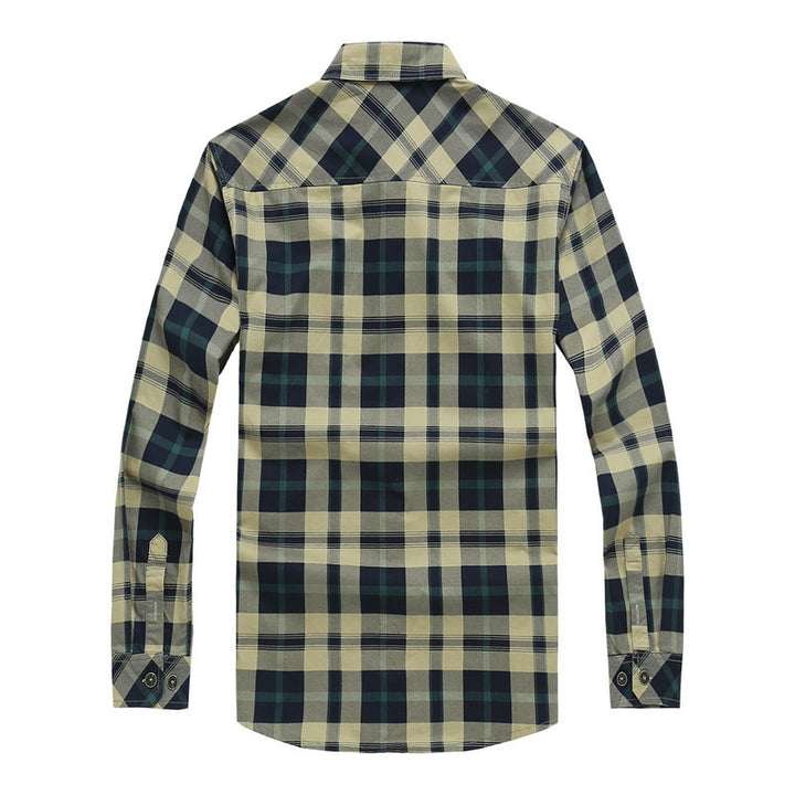 Herren Kariertes Overshirt im Workwear Stil mit aufgesetzten Brusttaschen Drune