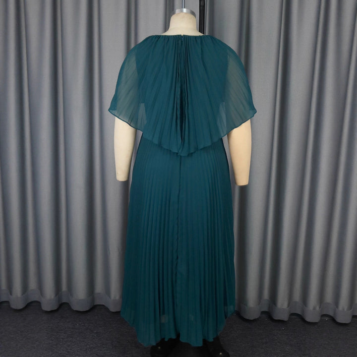 Damen Plissiertes Maxikleid mit eleganten Drapierungen Drune
