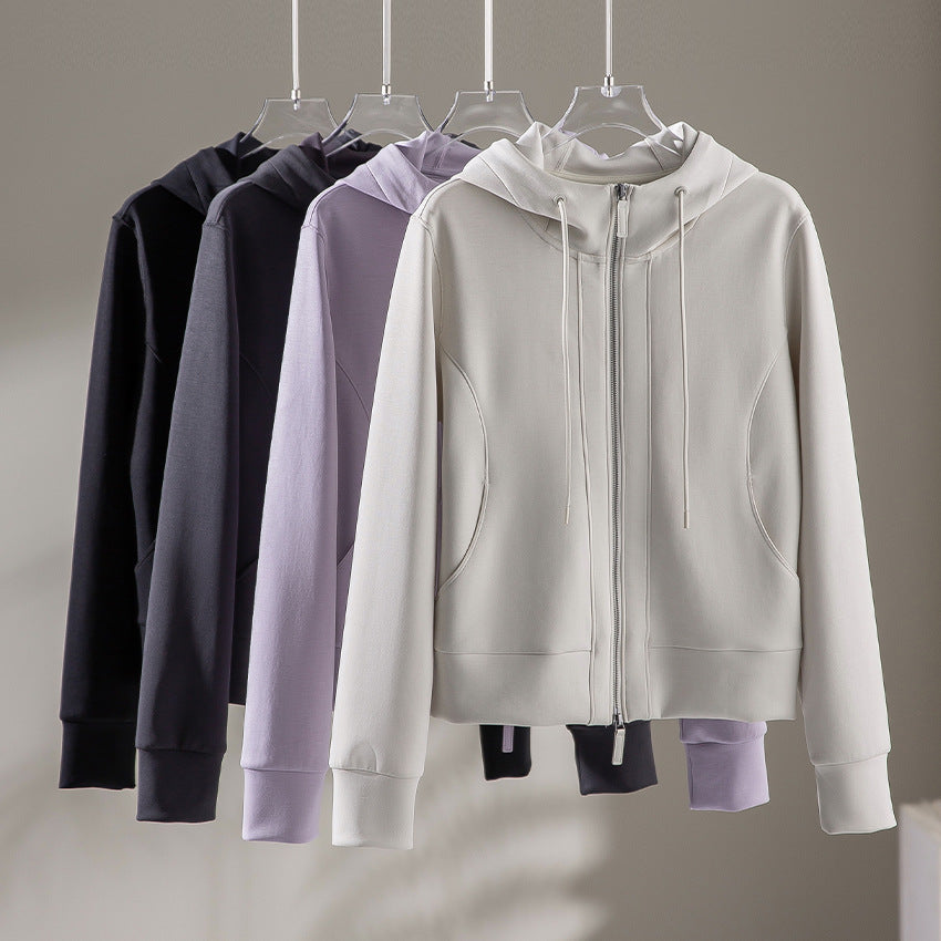 Damen Kapuzen-Performance-Zipjacke mit Reißverschluss und seitlichen Eingriffstaschen Drune