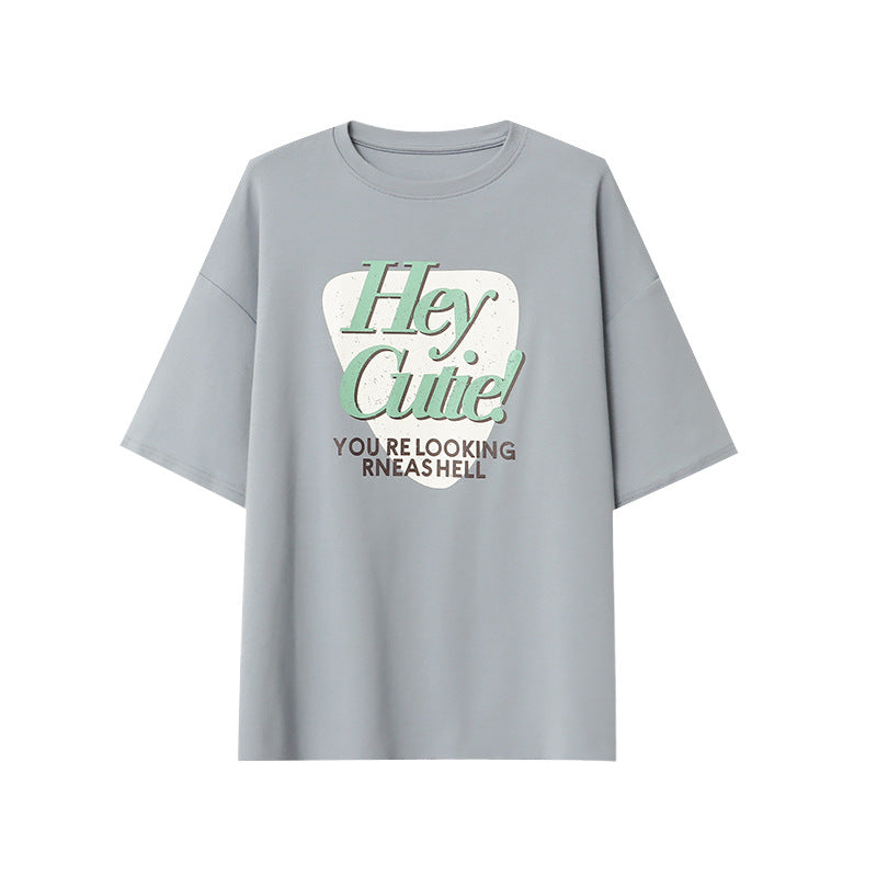 Damen lässiges T-Shirt mit auffälligem Print und kurzer Ärmeln Drune
