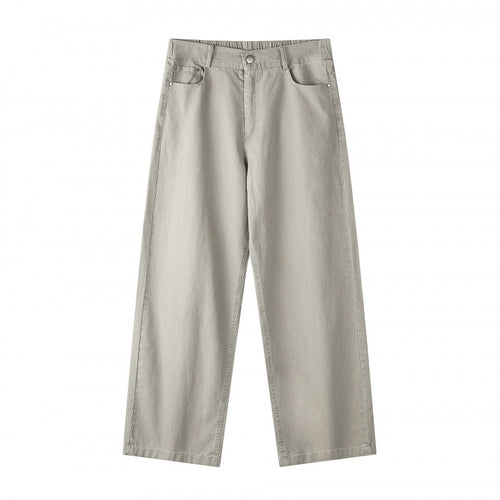 Damen Weite Highwaist-Culotte-Hose mit elastischem Bund und geradem Bein Drune