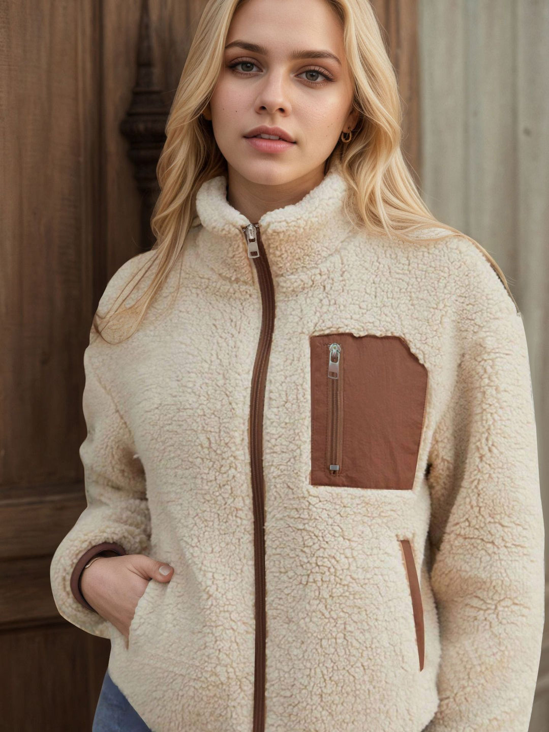 Damen Fleecejacke mit stylischen Details Drune
