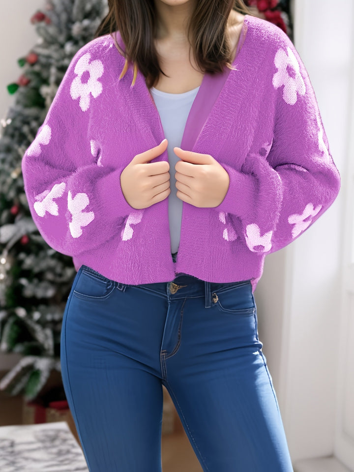 Damen modischer Cardigan mit floralem Design Drune
