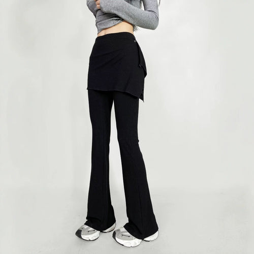 Damen Flared Pants mit asymmetrischem Überwurf Drune