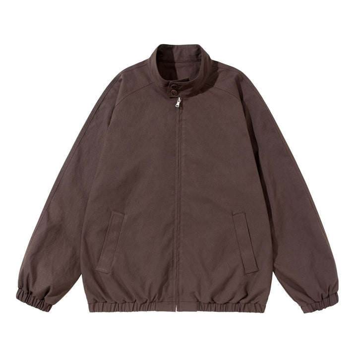 Unisex Kurz geschnittener Boxy‑Blouson mit Stehkragen, Kragenriegel und elastischem Saum Drune