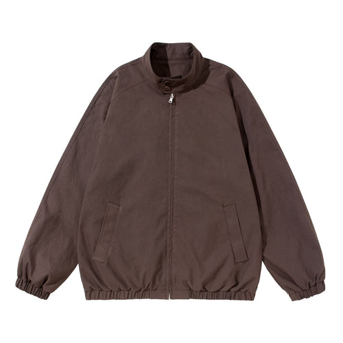 Unisex Kurz geschnittener Boxy‑Blouson mit Stehkragen, Kragenriegel und elastischem Saum Drune