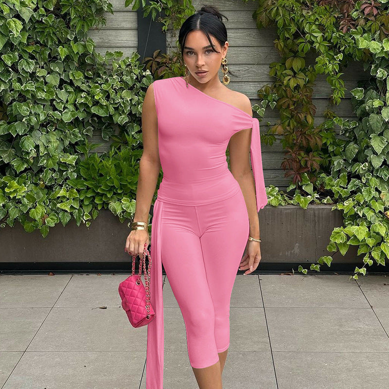 Damen Einseitiger Jumpsuit mit exklusiven Drapierungen Drune