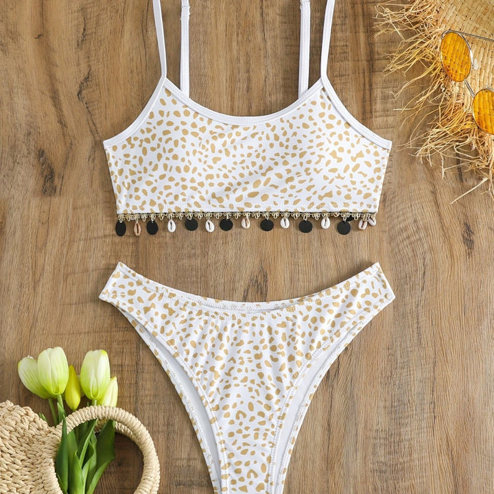 Damen Bikini-Set mit modischem Animal-Print und eleganten Verzierungen Drune