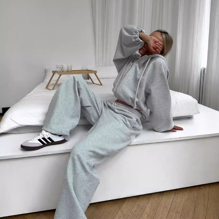 Damen lässiger Hoodie und weit geschnittene Hose Drune