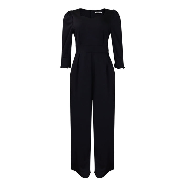 Damen eleganter Jumpsuit mit schickem V-Ausschnitt und tailliertem Schnitt Drune