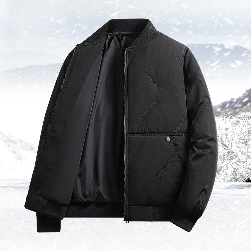Herren isolierte Quilted-Bomberjacke mit Softshell-Außenmaterial, wärmender Thermofütterung und Druckknopf-Eingrifftaschen Drune