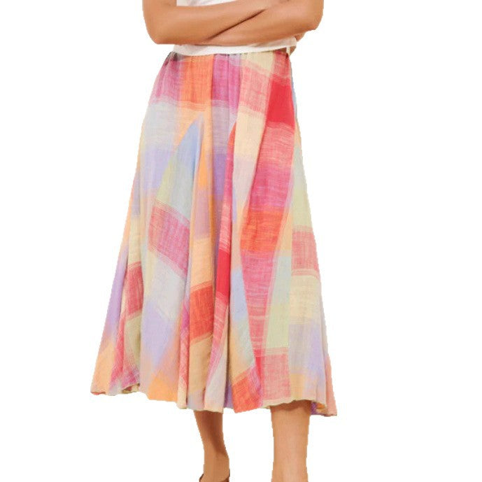 Damen Midirock mit farbenfrohem geometrischem Muster Drune