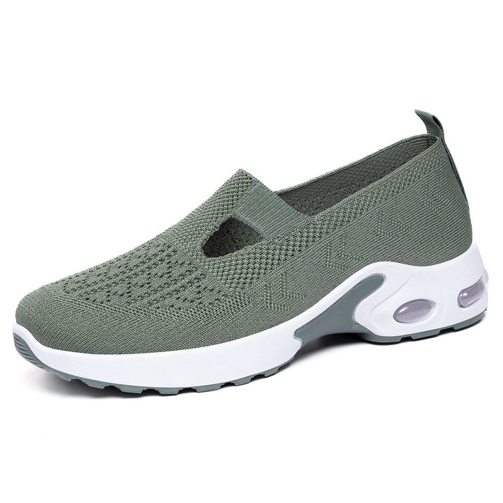 Damen nan gestrickter Schlupf-Sportslipper mit elastischem Einstieg, Cut-Out-Detail und sichtbarer Luftdämpfung Drune