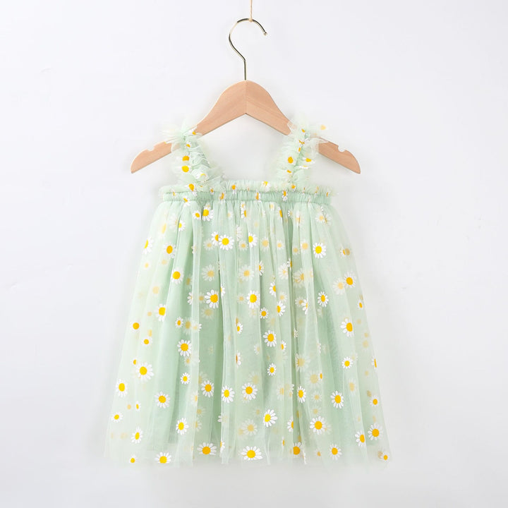 Mädchen Blumenmuster Tüllkleid Drune
