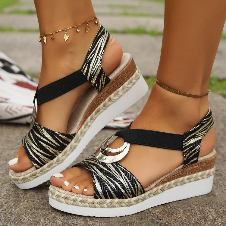 Damen Wedge-Sandalen mit modischem Riemchen-Design und komfortablem Fußbett Drune