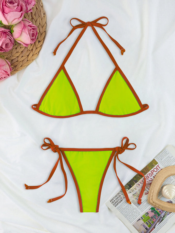 Damen Triangel-Bikini-Set mit individuell anpassbarem Kordelzug Drune